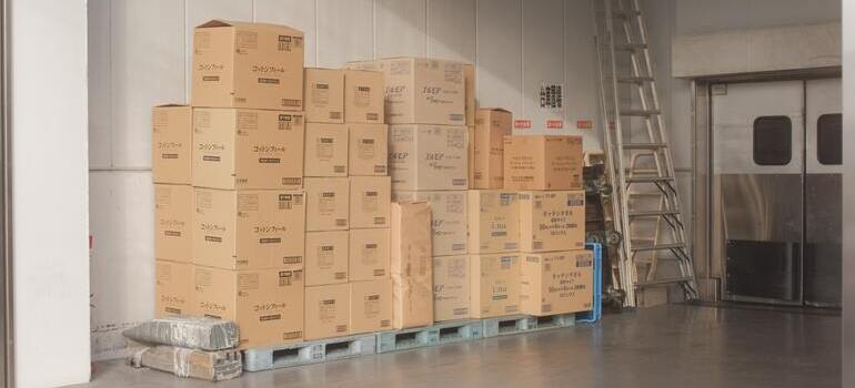 boxes against the wall