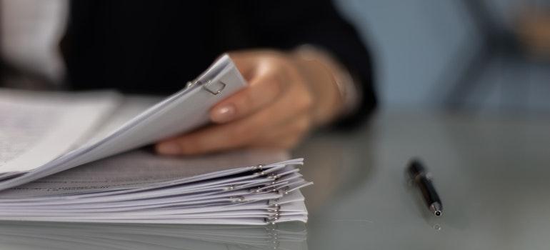 Paperwork on table